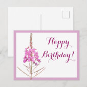 Happy Birthday  roze bloemen mooi schattig Briefkaart (Voorkant / Achterkant)