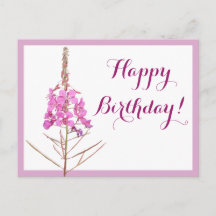 Happy Birthday  roze bloemen mooi schattig