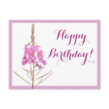 Happy Birthday  roze bloemen mooi schattig