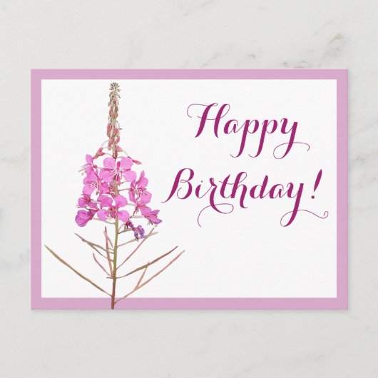 Happy Birthday  roze bloemen mooi schattig Briefkaart (Voorkant)