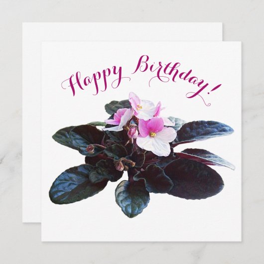 Happy Birthday  roze bloemetjes stijlvol bloemen Feestdagenkaart (Voorkant / Achterkant)