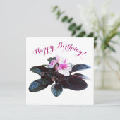 Happy Birthday  roze bloemetjes stijlvol bloemen Feestdagenkaart (Staand voorkant)