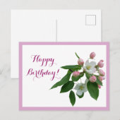 Happy Birthday  roze bloesem bloemen Briefkaart (Voorkant / Achterkant)