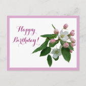 Happy Birthday  roze bloesem bloemen Briefkaart (Voorkant)