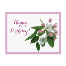Happy Birthday  roze bloesem bloemen