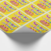 Happy Birthday roze Cake Cadeaupapier (Hoek)