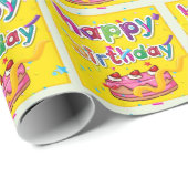Happy Birthday roze Cake Cadeaupapier (Rol Hoek)