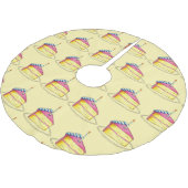 Happy Birthday roze Cake Slice Candle Party Kerstboom Rok (Gekanteld)