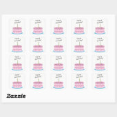 Happy Birthday Roze Cake Square Sticker (Vel)