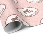 Happy Birthday | Roze Cowgirl Party Cadeaupapier (Rol Hoek)