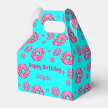 Happy Birthday roze crème donuts blauw