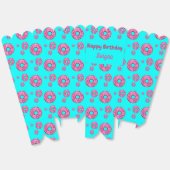 Happy Birthday roze crème donuts blauw Bedankdoosjes (Ongevouwen)