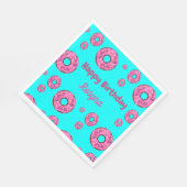 Happy Birthday roze crème donuts blauw Servet (Hoek)