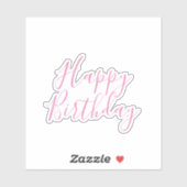 Happy Birthday Roze Custom Kleur Eenvoudig Schatti Sticker (Vel)