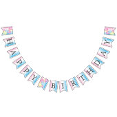 Happy Birthday 🎈 Roze en Blauw Vlaggetjes (Alle)