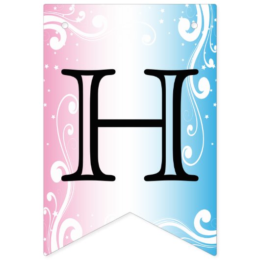 Happy Birthday 🎈 Roze en Blauw Vlaggetjes (Tweede vlag)