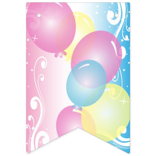 Happy Birthday 🎈 Roze en Blauw Vlaggetjes (Eerste vlag)