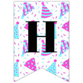 Happy Birthday Roze en Blue Party Petten Vlaggetjes (Tweede vlag)