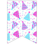 Happy Birthday Roze en Blue Party Petten Vlaggetjes (Eerste vlag)