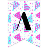 Happy Birthday Roze en Blue Party Petten Vlaggetjes (Derde vlag)