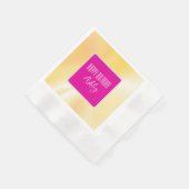 "Happy Birthday" Roze en Geel Papier Napkin Servet (Hoek)