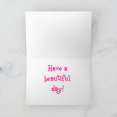 Happy Birthday roze en gele leuke kaart (Binnen)