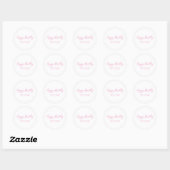 Happy Birthday roze en White Modern Script Ronde Sticker (Vel)