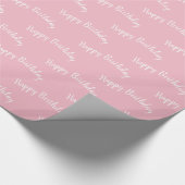 Happy Birthday Roze en White Wrapping Paper Cadeaupapier (Hoek)