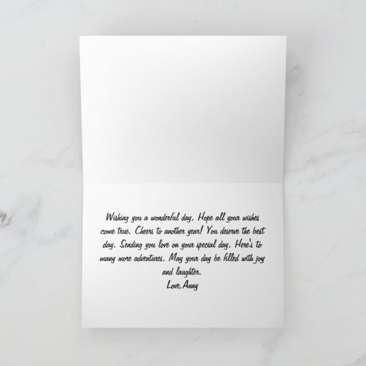 Happy Birthday Roze floral Kaart, Verjaardagskaart Bedankkaart (Binnen)