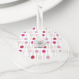 Happy Birthday roze Frosted Cake Poppen Party Wijnglaslabel