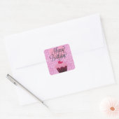Happy Birthday Roze Glitter Cupcake Stickers (Envelop)