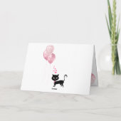 Happy Birthday Roze Heart Eiffel Tower Cat Kaart (Achterkant)