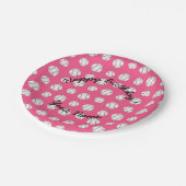 Happy Birthday roze honkbal Papieren Bordje (Gekanteld)