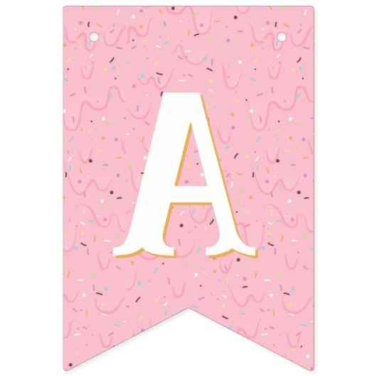 Happy Birthday roze ijskap Vlaggetjes (Derde vlag)