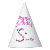 Happy Birthday roze Letter S Initiaal Monogram Feesthoedjes (Voorkant)