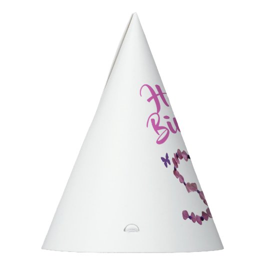 Happy Birthday roze Letter S Initiaal Monogram Feesthoedjes (Links)