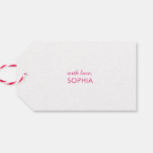 Happy Birthday roze moderne kalligrafie Eenvoudig Cadeaulabel (Achterkant Horizontaal)