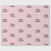 Happy Birthday roze omslagpapier Cadeaupapier (Vlak)