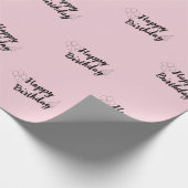Happy Birthday roze omslagpapier Cadeaupapier (Hoek)