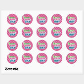 Happy birthday roze polka dot vlinder stickers (Vel)