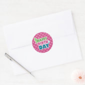 Happy birthday roze polka dot vlinder stickers (Envelop)