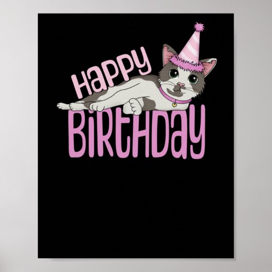 Happy Birthday - Roze Poster (Voorkant)