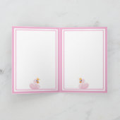 Happy Birthday roze prinses zwan wit Kaart (Binnen)