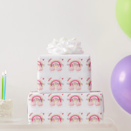Happy Birthday roze regenboog Cadeaupapier