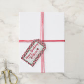 Happy Birthday roze rode aardbeien Cadeaulabel (Met Touw)