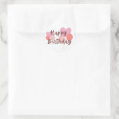 Happy Birthday roze Ronde Sticker (Tas)