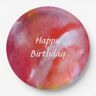 Happy Birthday Roze Rood Mooi Papier Borden Papieren Bordje