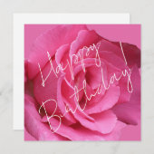 Happy Birthday  roze roos bloemenboho classy Feestdagenkaart (Voorkant / Achterkant)