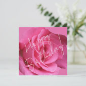 Happy Birthday  roze roos bloemenboho classy Feestdagenkaart (Staand voorkant)