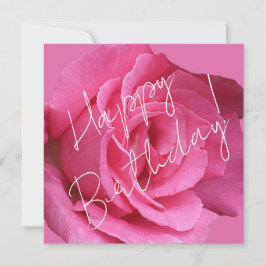 Happy Birthday  roze roos bloemenboho classy Feestdagenkaart